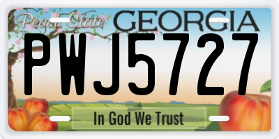 GA license plate PWJ5727