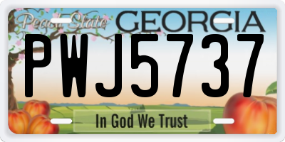 GA license plate PWJ5737