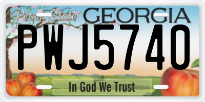 GA license plate PWJ5740