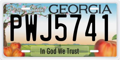 GA license plate PWJ5741