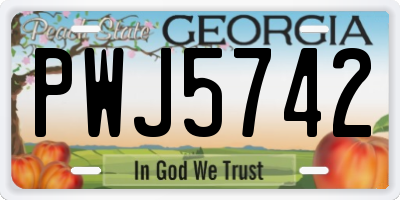 GA license plate PWJ5742