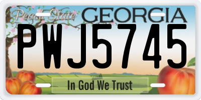 GA license plate PWJ5745