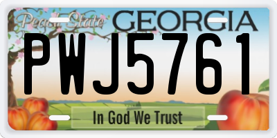 GA license plate PWJ5761