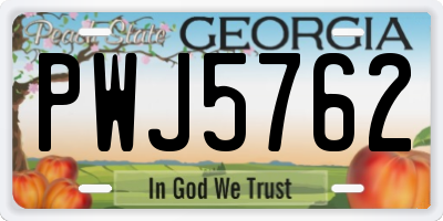 GA license plate PWJ5762
