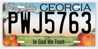 GA license plate PWJ5763