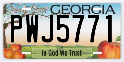 GA license plate PWJ5771