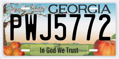GA license plate PWJ5772