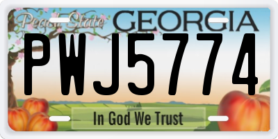 GA license plate PWJ5774