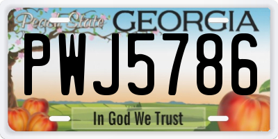 GA license plate PWJ5786