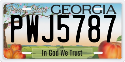 GA license plate PWJ5787