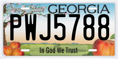 GA license plate PWJ5788