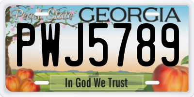 GA license plate PWJ5789