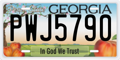 GA license plate PWJ5790