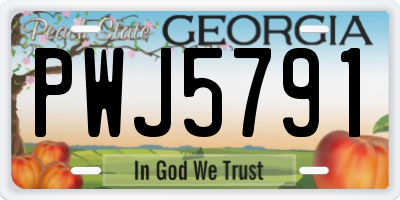 GA license plate PWJ5791