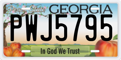GA license plate PWJ5795