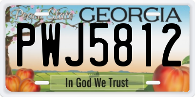 GA license plate PWJ5812