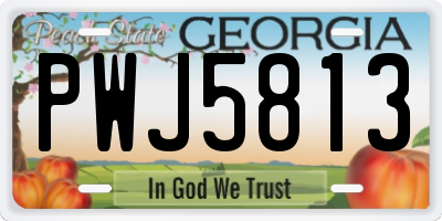 GA license plate PWJ5813