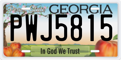 GA license plate PWJ5815