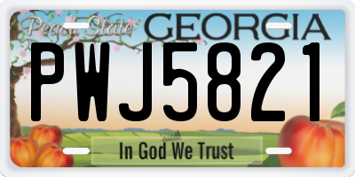 GA license plate PWJ5821