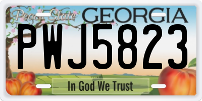 GA license plate PWJ5823