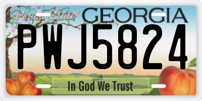 GA license plate PWJ5824