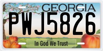 GA license plate PWJ5826