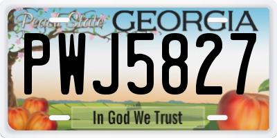 GA license plate PWJ5827
