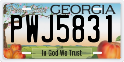 GA license plate PWJ5831