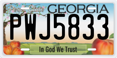GA license plate PWJ5833