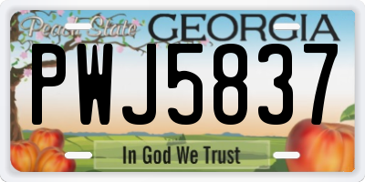 GA license plate PWJ5837