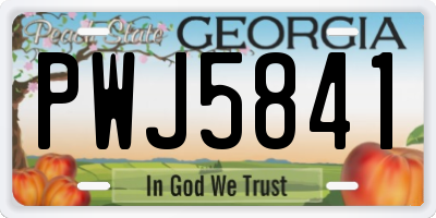 GA license plate PWJ5841