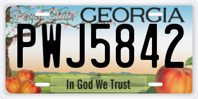 GA license plate PWJ5842