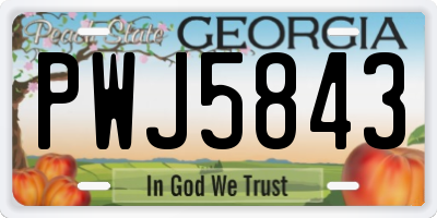 GA license plate PWJ5843