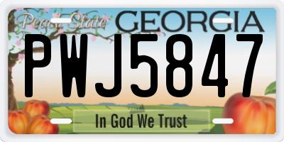 GA license plate PWJ5847