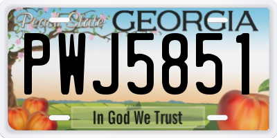 GA license plate PWJ5851