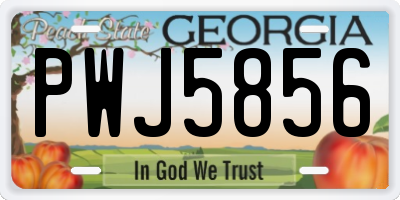 GA license plate PWJ5856