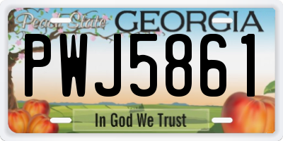 GA license plate PWJ5861