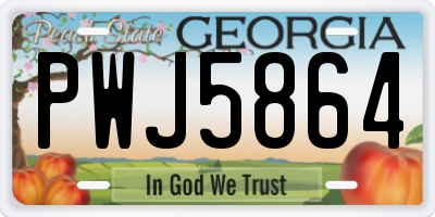 GA license plate PWJ5864