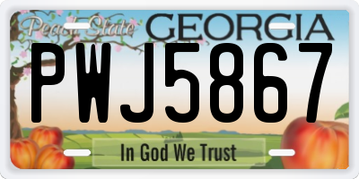 GA license plate PWJ5867