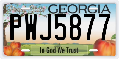 GA license plate PWJ5877