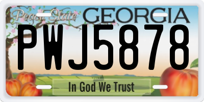 GA license plate PWJ5878