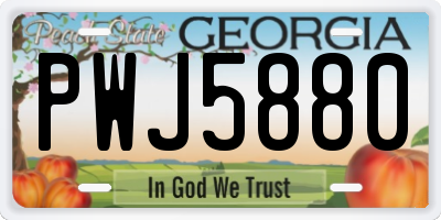 GA license plate PWJ5880