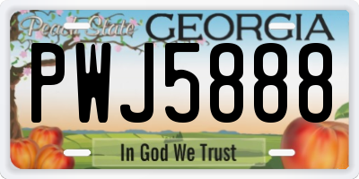 GA license plate PWJ5888