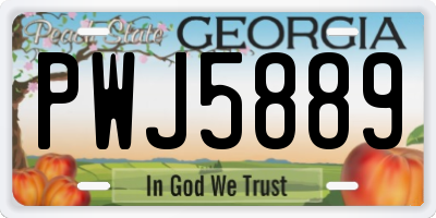 GA license plate PWJ5889