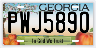 GA license plate PWJ5890