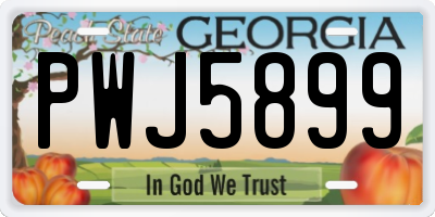 GA license plate PWJ5899