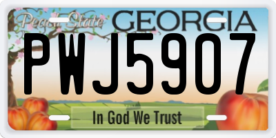 GA license plate PWJ5907