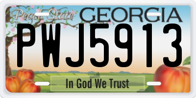 GA license plate PWJ5913