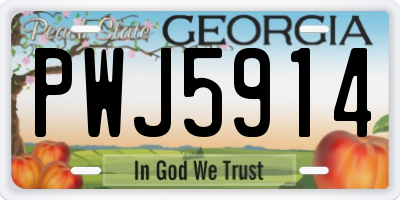GA license plate PWJ5914