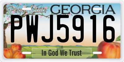GA license plate PWJ5916